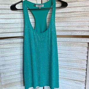 Jennifer Lopez Women's Size Medium Teal Studded Racerback Tank Top